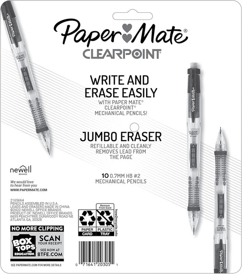 Paper Mate Clearpoint Mechanical Pencils 0.7mm, HB #2 Pencil Lead, 2 Pencils, School Supplies, Teacher Supplies, Drawing Pencils, Sketching Pencil...