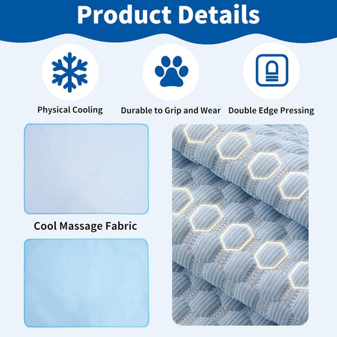 Dog Cooling Mat, Portable Pets Cooling Mat for Pets Family Use, Pets Cooling Pad Durable Machine Washble, Indoor Outdoor Uses in Crate, Kennel, Be...
