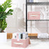 ANMINY Fabric Storage Bin with Lid Rose Print Storage Box Basket with PU Leather Handles Washable PP Plastic Board Decorative Foldable Lidded Shel...