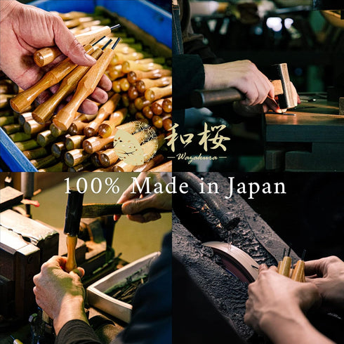 Wazakura Made in Japan Bonsai Chisel Hand V-Parting Carving Tool 0.17 in (4.5 mm) for Jin Shari Making, DIY Woodcarving Knife for Experts and Begi...
