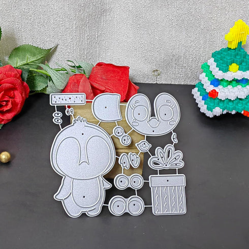Penguins Die Cuts for Card Crafting Dies Chrismas Greeting Card Cutting Dies Embossing Stencils Template for DIY Crafts Scrapbooking Card Making S...