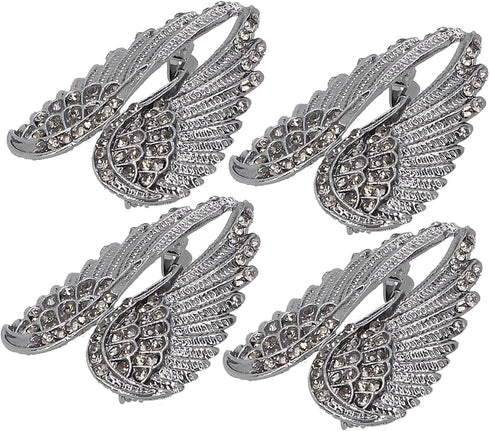 4Pcs Angel Wing Pin Brooch Unisex Crystal Angel Wing Corsage Pin Brooch Cardigan Breastpin Clip Lapel Pin Coat Badges for Tuxedo Blazer Cardigan S...