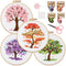 Sivilife Embroidery Starter Kit for Beginners, 4 Sets Stamped Cross Stitch Kits for Adult, Seasonal Tree Pattern Hand DIY Kits with 2 Embroidery H...