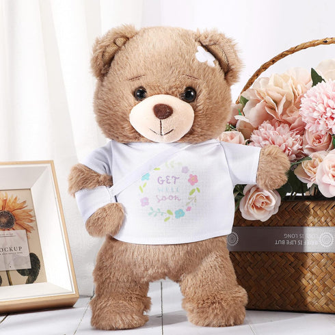 Deekin Broken Arm Gifts for Kids Get Well Soon Bear Stuffed Animal Gifts Bear for Kids Adult with Broken Arm After Surgery Soft Bandage Plush Bear...