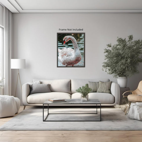 Posterizer 1 pcs-graceful beautiful white swan art work 2-Art for Animal Lovers Gift for Men Women Entrepreneur Teens Chic Home Decor- unframed w...