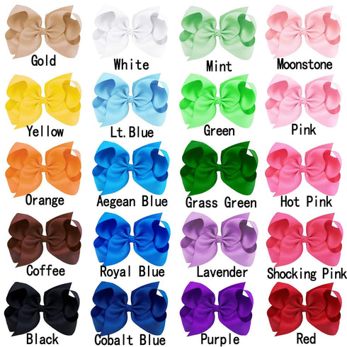 Oaoleer 40Pcs 4.5" Hair Bows Clips Grosgrain Ribbon, Alligator Clips, Barrettes Hair Accessories for Baby Girls Infants Toddlers Kids Teens Childr...