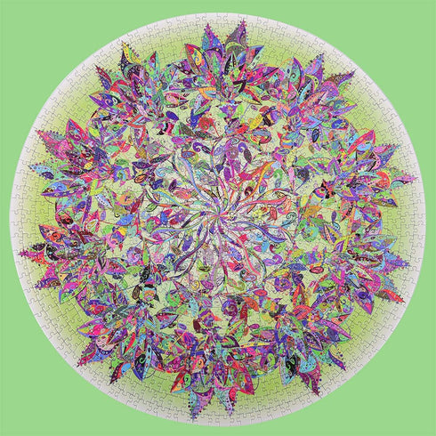 Bgraamiens Puzzle-Magic Tree of Life -1000 Pieces Colorful Leaves Round Mandala Puzzle Color Challenge Jigsaw Puzzles...