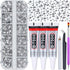 Audab B7000 Jewelry Adhesive Glue with Rhinestones for Crafts, 2100Pcs Flat Back Gems Crystal Rhinestones with Tweezer Dotting Tools Clear Glue fo...