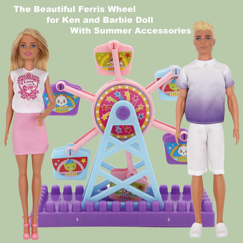 EuTengHao 78Pcs Doll Clothes and Accessories for 11.5 Inch Girl Doll and 12 Inch Boy Doll includes 28 Wear Clothes Shoes and Lovers Outfit Sky Whe...