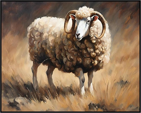 Posterizer 1 pcs- Beautiful white wild sheep-Art for Animal Lovers- Gift for Men Women Entrepreneur Teens-Living Room Bedroom Decor- unframed wall...