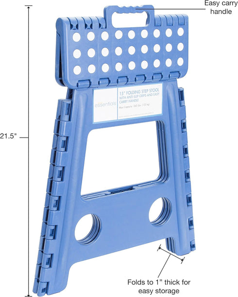 21048 15-Inch Folding Step Stool, Wide Folding Step Stool, Plastic Step Stools For Adults, Garden Step Stool, Foldable High Stool...