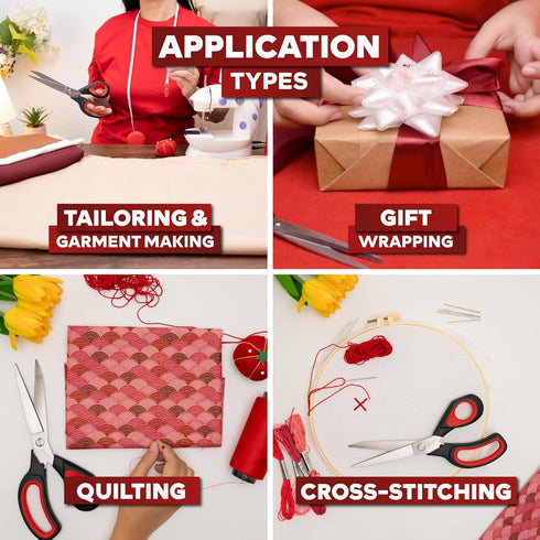 XFasten Sewing Scissors for Fabric Cutting Pink 9.5 Inch Professional Fabric Scissors Sewing | Heavy duty and Large...