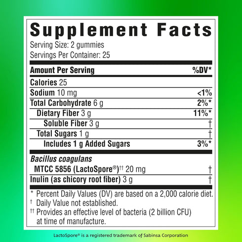 Benefiber Prebiotic Fiber Supplement Gummies with Probiotics for Digestive Health, Assorted Fruit Flavors - 50 Count...