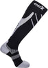 CSX 20-30 mmHg Compression Socks for Men and Women, Knee High, Recovery Support, Athletic Sport Fit, Silver on Black, Medium...