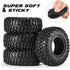 COOWOO 1.0 Inch RC Rubber Tires Upgrade Parts for 1/24 SCX24 and 1/18 TRX-4M RC Crawler Cars - Better Traction, Realistic Look, and Long-Lasting P...