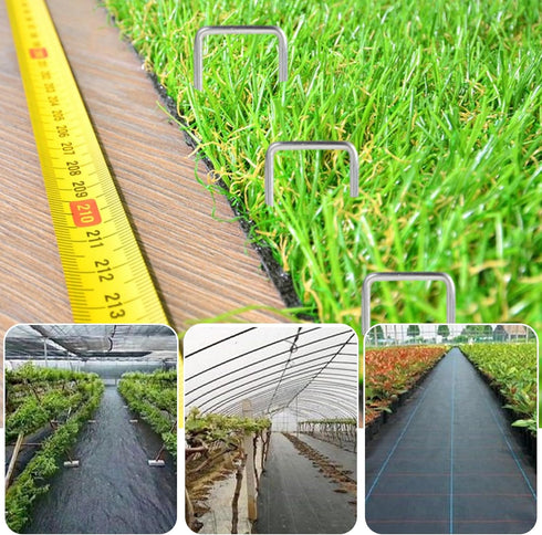24 Pack Sturdy Garden Landscape Staples, 6 Inch Galvanized Steel Sod Pins Anti-Rust Stakes for Weed Barrier, Christmas Decorations and Landscaping...