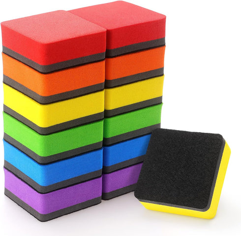 Tamaki 12 Pack Magnetic Whiteboard Eraser, Dry Eraser Board Erasers, Dry Erasers for White Board, Whiteboard Erasers for Kids Classroom, 6 Colors,...