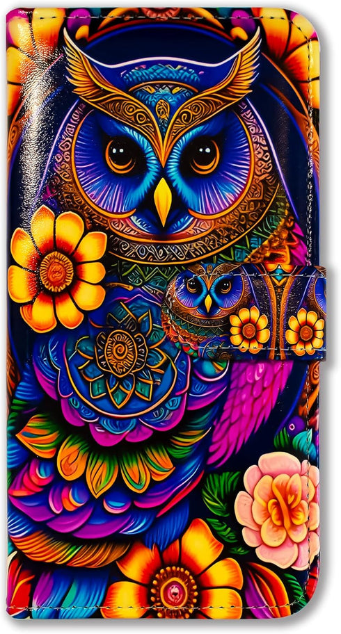 Bcov Galaxy A35 5G Case,Colorful Owl Mandala Flower Leather Flip Phone Case Wallet Cover with Card Slot Holder Kickstand for Samsung Galaxy A35 5G...