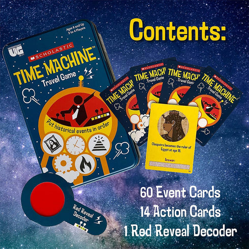 University Games | Scholastic Time Machine History Travel Card Game in a Tin for Kids, for 2 to 4 Players Ages 8 and Up...