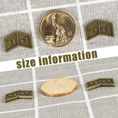 40 PCS Antique Metal Buff Counter Tokens with Velvet Bag Magic The Gathering Token Creature Stats or Loyalty Counters for MTG CCG Card Gaming Acce...