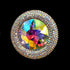 Glitter Wide Pave Round Stone Shaped Brooch Rhinestone Pin...