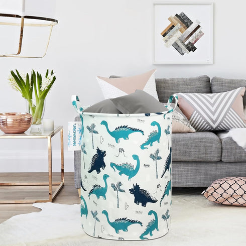 LANGYASHAN Laundry Basket Canvas Fabric Collapsible Organizer Basket for Storage Bin Toy Bins Gift Baskets Bedroom Clothes Children Nursery Hamper...