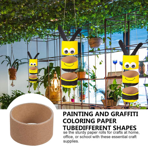 20pcs Kraft Paper Craft Tube Open-Ended DIY Round Paperboard Tubes Cardboard Rolls Painting Drawing Supply for Arts Crafts Project Accessories (Br...