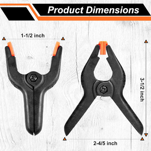 Spring Clamps 12 Packs, Spring Clips 3.5 inch Spring Clamp for Crafts and Professional Backdrop Clips, Plastic Clamps Clips for Backdrop Stand, He...