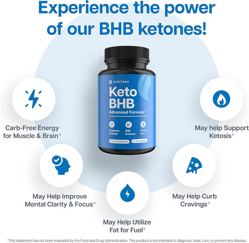 Keto BHB Exogenous Ketones for Men & Women - Keto Supplements for Mental Clarity & Focus - Keto Burn - Keto Fat Burner - Keto Pills Carb-Free Ener...