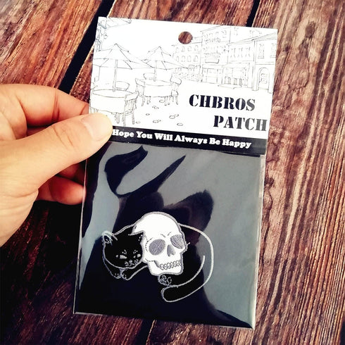 Cat Skull Embroidered Patch Appliques Iron on Patches for Clothing Jackets T-Shirt Jeans Backpack......