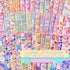 100 Sheets Cute Korean Stickers for Kpop Photocards Decor Stickers Bulk Aesthetic Toploader Stickers Glitter Cute Animal Pattern Scrapbook Sticker...