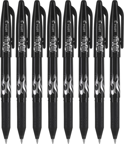 PILOT FriXion Ball Erasable & Refillable Gel Ink Stick Pens, Fine Point, Black Ink, 8-Pack...