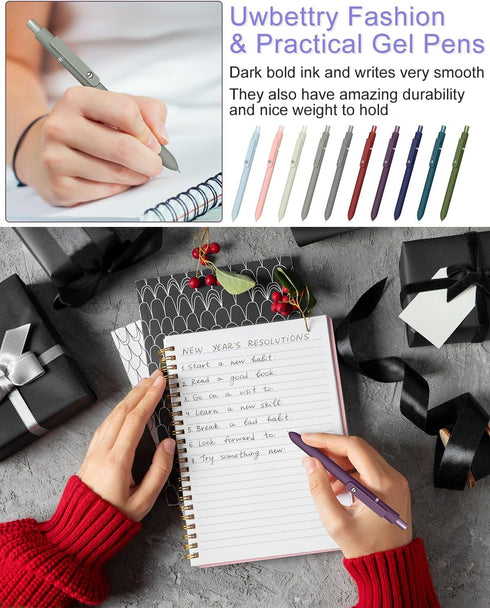 Black Gel Ink Pens Fine Point Smooth Writing Quick Dry Pen Set for Journaling Note Taking, 0.5mm Retractable Japanese Pen Office School Supplies G...