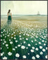 Posterizer 1 pcs-open landscape by a field of delicate white blossoms 1-Collectibles & Fine Art-Landscape & Nature Art- Gift for Men Women Entrepr...