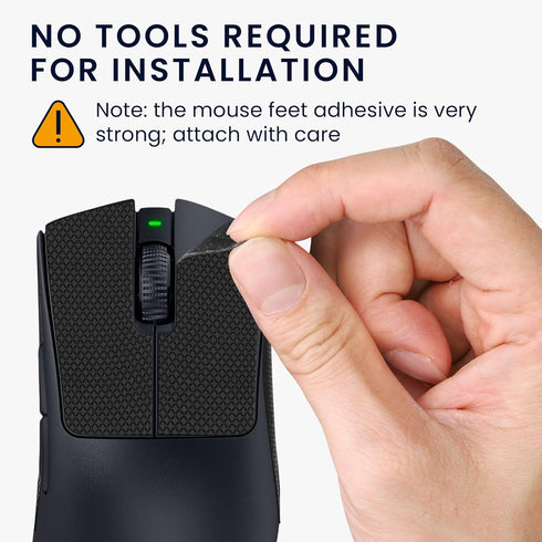kwmobile Mouse Grip Tape Compatible with Razer DeathAdder V3 Pro Grip Tape - Non-Slip Faux Leather - Black...