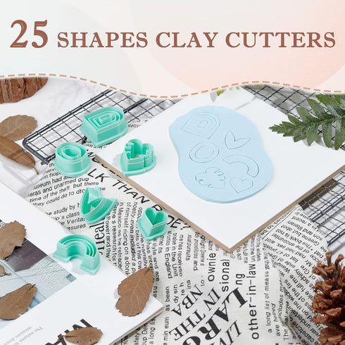TAINSKY Polymer Clay Cutters Set, 25 Shapes Clay Earring Cutters with 145 Earrings Accessories for Polymer Clay Jewelry Making...