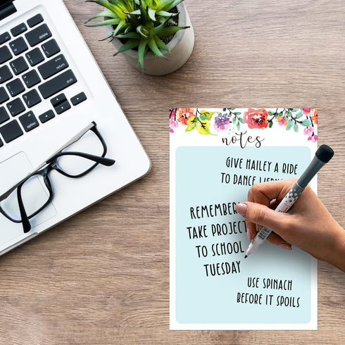 Dry Erase Whiteboard Vinyl Sticker Decal for Notes & Reminders by Glassboard Studio | Removable & Reusable | Magnetic Fine-Tip Marker Included (6 ...