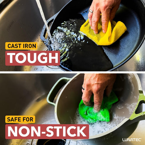 Odor-Free Kitchen Dishcloths. A Scrubber and scouring pad for All Surfaces. (4-Pack)...