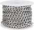 LiQunSweet 5m (16.4 Ft) Stainless Steel Unfinished Curb Chains Unwelded with Spool for Women Men Necklace Bracelet Jewelry Making - 9x6mm...