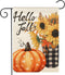 Hello Fall Pumpkin Garden Flag Vertical Double Sided 12x18 Inch Small Yard Flag Thanksgiving Autumn Burlap Yard Seasonal Holiday Outdoor Decor...