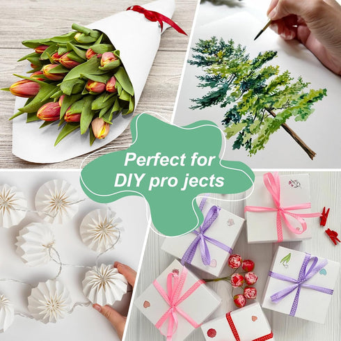 Phinus Craft Paper Roll 15''×374'', Industrial-Grade Kraft Paper Roll, White Easel Paper Roll for Kids for Moving, Gift Wrapping, Wall Art, Table ...