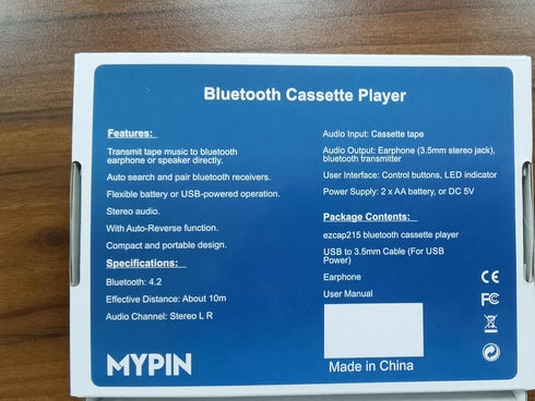 Bluetooth Cassette Player with Headphone, Tape Player Bluetooth Output to Headphone/Speaker,Walkman Portable Cassette Tape Player 2 AA Battery or ...