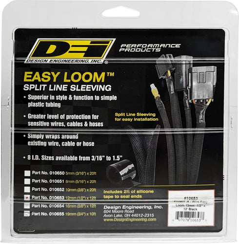 Design Engineering 010653 Easy Loom 1/2" (13mm) x 12' Split Sleeve Wire and Hose Protection...