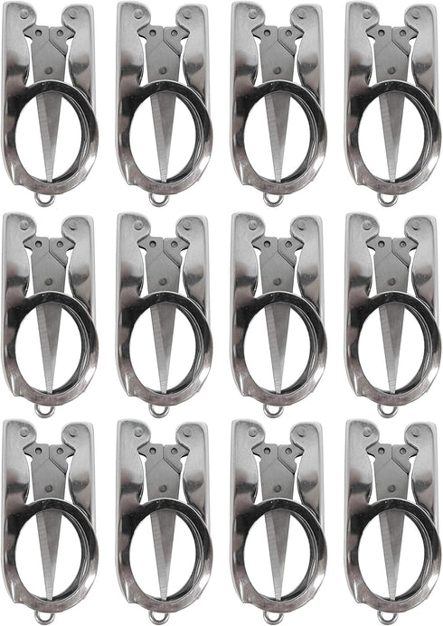 12pcs Stainless Steel Folding Pocket Portable Foldable Mini Travel Scissors Small Scissors Paper Thread Snips Craft Cutter Pointy Sewing Yarn Cutt...