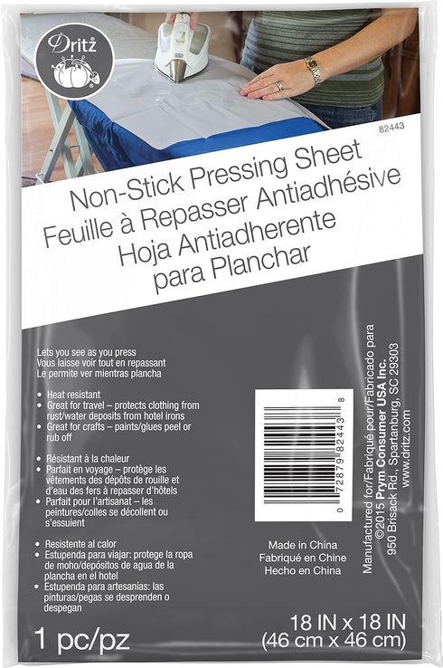 Dritz Clothing Care 82443 Non-Stick Pressing Cloth, 18 x 18-Inch , White...