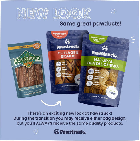 Pawstruck All Natural 11-12" Roasted Collagen Sticks for Dogs - Low Odor & Long Lasting Alternative to Bully Sticks and Rawhide Chews - Single Ing...