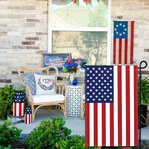USA Garden Flag Small American Patriotic Garden Flags for Outside 12x18 Double Sided 3Ply Polyester 4th of July Garden Flag Memorial Day Flag Outd...