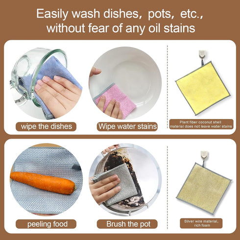 2024 NEW Dish Wash Cloths, Metal Dish Cloth, Non Scratch Wire Dish, Steel Cloth for Dishes, Suitable for Dishes, Sinks, Stoves, Handi Wipes Reusab...