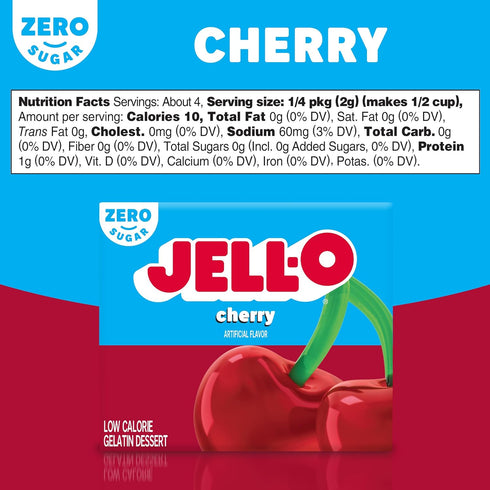 Jell-O SugarFree Gelatin Dessert Black Cherry, 0.3 oz. (Pack of 4)...