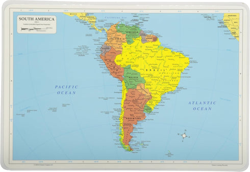 Painless Learning South America Map Placemat, 12 x 17 1/2 inches...